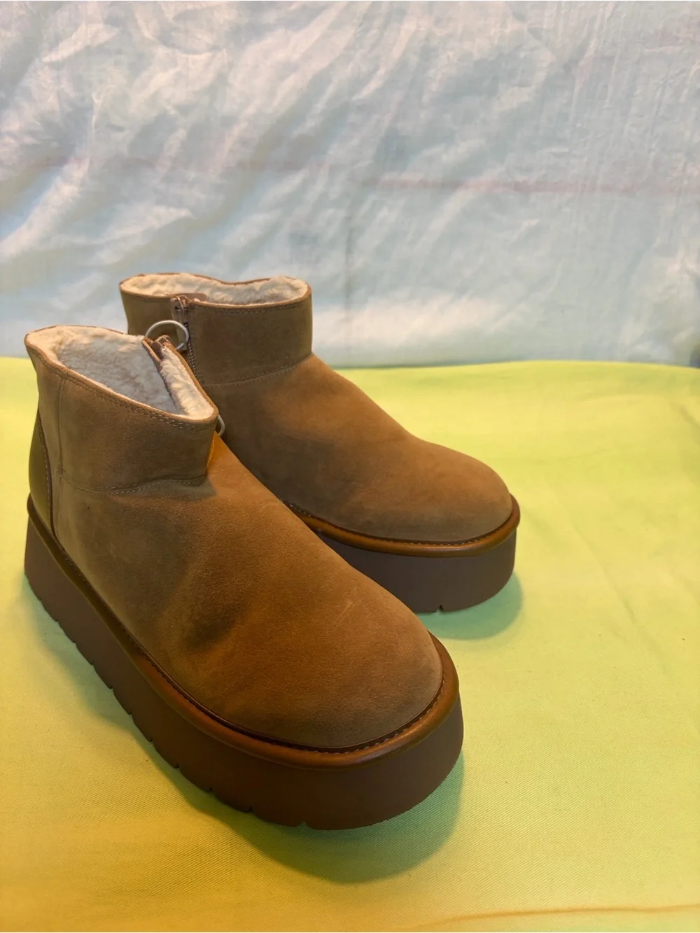 wild fable Tan Suede Platform Ankle Booties